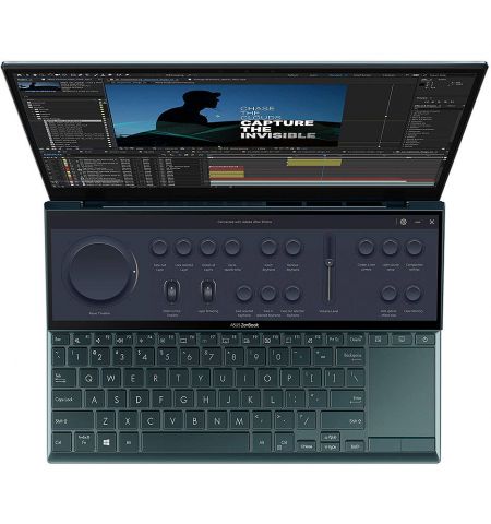 Ноутбук 14" ASUS ZenBook Duo 14 UX482EA Blue, Intel i7-1165G7 2.8-4.7Ghz/16GB/SSD 512GB/Intel Iris Xe/WiFi 6 802.11ax/BT5.0/HDMI/HD WebCam/Illum. Keyb/Screen Pad Plus 12.65"/14" Touchscreen IPS LED Backlit FullHD NanoEdge