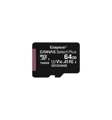 64GB Kingston Canvas Select Plus SDCS2/64GBSP microSDHC, 100MB/s, (Class 10 UHS-I) (card de memorie/карта памяти)