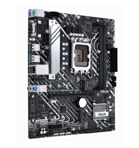 Материнская плата ASUS PRIME H610M-A D4 Intel H610, LGA1700, Dual DDR4 3200MHz, PCI-E 4.0 x16, DisplayPort/D-Sub/HDMI, USB3.2, SATA 6 Gbps, M.2 slot, PCIe 3.0 x4 mode, SB 8-Ch., GigabitLAN, LED lighting