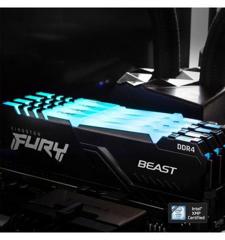 Оперативная Память 32GB DDR4 Dual-Channel Kit Kingston HyperX FURY Beast RGB KF436C18BBAK2/32 32GB (2x16GB) DDR4 PC4-28800 3600MHz CL18, Retail (memorie/память)