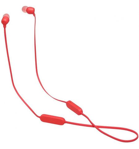 JBL Tune T125BT Red Bluetooth Wireless In-Ear Headphones, 20Hz-20kHz, 16 Ohms, 96dB, Microphone, Remote, BT5.0, 120 mAh Lithium-Ion Polymer up to 16 hours,