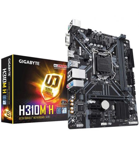 Материнская плата Gigabyte H310M H Intel H310, LGA1151, Dual DDR4 2666MHz, PCI-E 3.0/2.0 x16, HDMI/D-Sub, 2xUSB 3.1, SATA 6Gb/s, 8-Ch HD Audio, Gigabit LAN Материнская плата Gigabyte H310M H Intel H310, LGA1151, Dual DDR4 2666MHz, PCI-E 3.0/2.0 x16, HDMI/D-Sub, 2xUSB 3.1, SATA 6Gb/s, 8-Ch HD Audio, Gigabit LAN