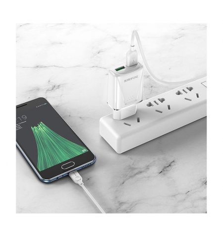 Borofone BA54A Wide road dual port QC3.0 charger (EU) white Borofone BA54A Wide road dual port QC3.0 charger (EU) white