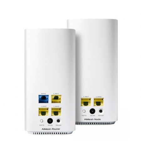 ASUS ZenWiFi AC Mini CD6 (3 Pack), White, AC1500 enhanced AC performance : 600+867 Mbps, Dual Band 2.4GHz 4x4/5GHz 2x2, WAN:1xRJ45 LAN: 3xRJ45 10/100/1000 ASUS ZenWiFi AC Mini CD6 (3 Pack), White, AC1500 enhanced AC performance : 600+867 Mbps, Dual Band 2.4GHz 4x4/5GHz 2x2, WAN:1xRJ45 LAN: 3xRJ45 10/100/1000