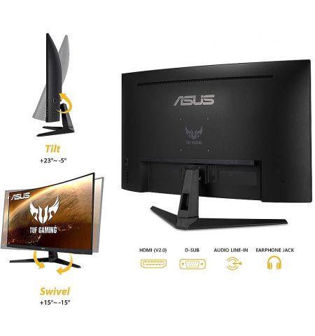 Монитор 31.5" ASUS TUF Gaming VG328H1B Curved 1500R Gaming Monitor WIDE 16:9, 0.363, 1ms, 165Hz, FreeSync Premium, Asus Aura RGB, Contrast 3000:1, Speakers 2x2W, 24 ~180 KHz (H) /50 ~165 Hz, Full HD 1920x1080, 2xHDMI v.2.0 (monitor/Монитор) Монитор 31.5" ASUS TUF Gaming VG328H1B Curved 1500R Gaming Monitor WIDE 16:9, 0.363, 1ms, 165Hz, FreeSync Premium, Asus Aura RGB, Contrast 3000:1, Speakers 2x2W, 24 ~180 KHz (H) /50 ~165 Hz, Full HD 1920x1080, 2xHDMI v.2.0 (monitor/Монитор)