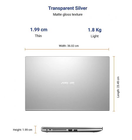 Ноутбук 15.6 ASUS VivoBook X515JA Silver, Intel Core i7-1065G7 1.3-3.9GHz/16GB DDR4/SSD 512GB/Intel Iris Plus Graphics/WiFi 802.11AC/BT/USB Type-C/HDMI/HD WebCam/15.6 FHD Anti-Glare 220nits Ноутбук 15.6 ASUS VivoBook X515JA Silver, Intel Core i7-1065G7 1.3-3.9GHz/16GB DDR4/SSD 512GB/Intel Iris Plus Graphics/WiFi 802.11AC/BT/USB Type-C/HDMI/HD WebCam/15.6 FHD Anti-Glare 220nits