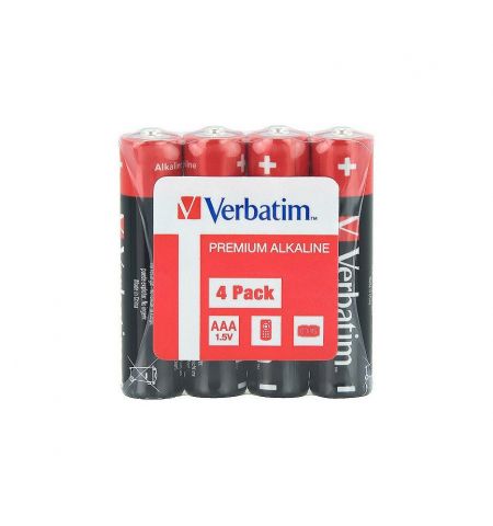 Verbatim AAA Alkaline Battery 4 Pack Shrink 49500