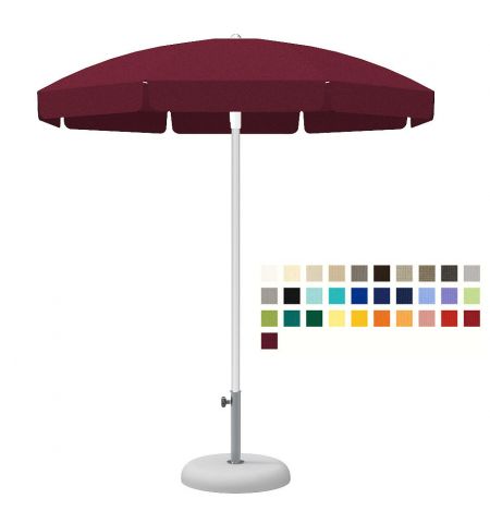 Зонт CREMA CARIDDI CA18 (Италия), диаметр 180 cm + волан с полями + Ветрозащитный купол + Чехол из PVC + опора (90 см) для установки в утяжеляющую базу + База для зонта B23 (35kg) (Зонт для сада террасы бассейна)