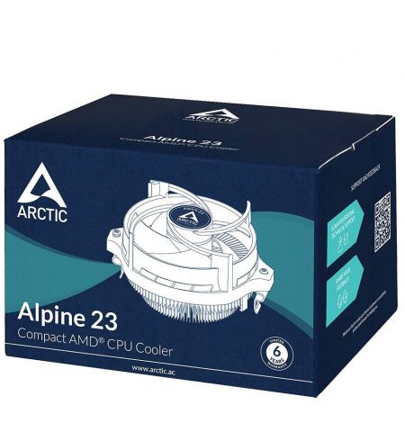 Cooler Arctic Alpine 23, Socket AMD AM4, FAN 90mm, 100-2000rpm PWM, MX-2 thermal paste, 0.3 Sone, Fluid Dynamic Bearing, ACALP00035A Cooler Arctic Alpine 23, Socket AMD AM4, FAN 90mm, 100-2000rpm PWM, MX-2 thermal paste, 0.3 Sone, Fluid Dynamic Bearing, ACALP00035A