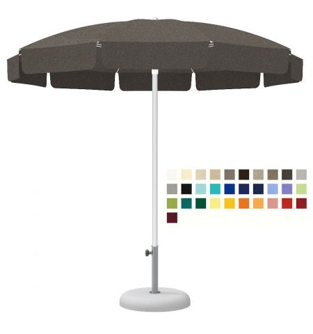 Зонт CREMA POSEIDON PO18 (Италия), диаметр 180 cм с полями (с воланом) + Ветрозащитный купол + Чехол из PVC + опора (80 см) для установки в утяжеляющую базу + База для зонта B23 (35kg) (Зонт для сада террасы бассейна)