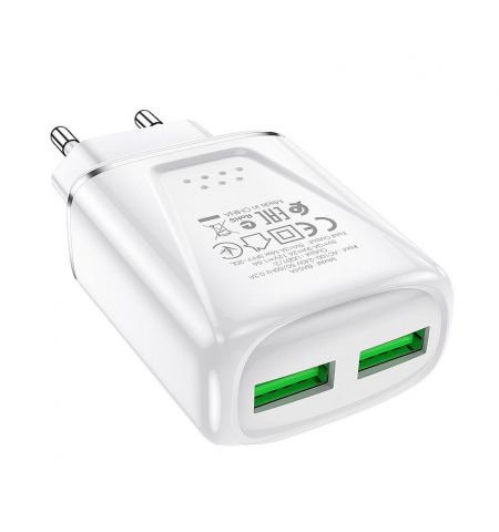 Borofone BA54A Wide road dual port QC3.0 charger (EU) white Borofone BA54A Wide road dual port QC3.0 charger (EU) white
