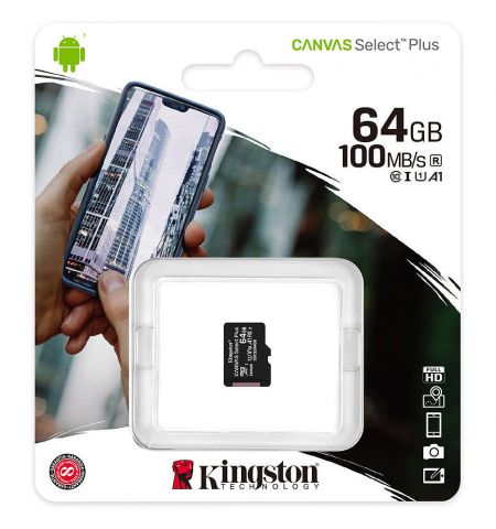 64GB Kingston Canvas Select Plus SDCS2/64GBSP microSDHC, 100MB/s,