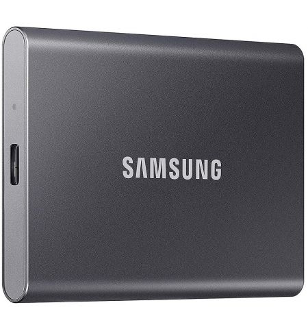 500GB Samsung Portable SSD T7 MU-PC500T/WW External SSD, Black, Read 1050 MB/s, Write 1000 MB/s, Shock Resistance, USB 3.2 Gen.2/Type-C