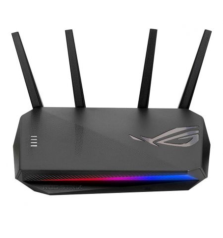 ASUS ROG STRIX GS-AX3000 Dual Band WiFi 6 Gaming Router, WiFi 6 802.11ax Mesh System, AX3000 2402Mbps+574Mbps, dual-band 2.4GHz/5GHz-2 for up to super-fast 3Gbps 160MHz, dedicated Gaming Port, WAN:1xRJ45 LAN: 4xRJ45 10/100/1000, ASUS Aura RGB, USB 3.2