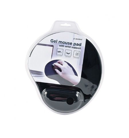 Коврик для мыши Gembird MP-GEL-BK Black Gel mouse pad with wrist rest Коврик для мыши Gembird MP-GEL-BK Black Gel mouse pad with wrist rest