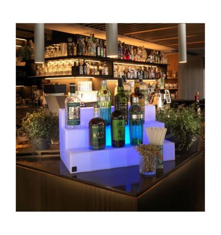 Барная витрина из трех ступеней LYXO EXPO MARVY with batteries RGBW led kit ES301-U00001 (Барная витрина из трех ступеней с комплектом подсветки многоцветных светодиодов плюс батарея, для баров и клубов)