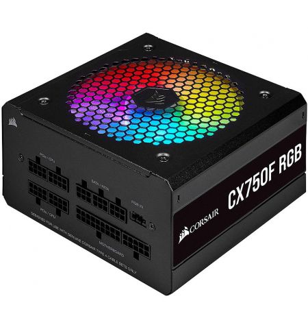 Блок питания 750W ATX Power supply CORSAIR CX Series CX750F RGB, 750W, 80 PLUS Bronze, EPS12V, 120mm RGB Rifle bearing fan, fully modular cables (sursa de alimentare/блок питания)