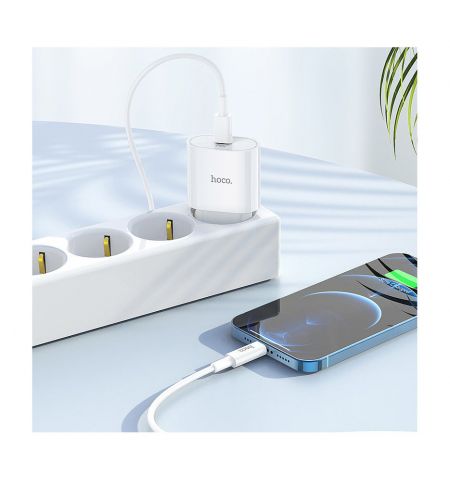 Зарядное устройство Hoco C94A Metro single port PD20W charger(EU) Type-C, white 762177 Зарядное устройство Hoco C94A Metro single port PD20W charger(EU) Type-C, white 762177