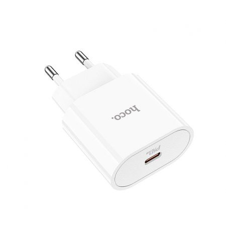 Зарядное устройство Hoco C94A Metro single port PD20W charger(EU) Type-C, white 762177 Зарядное устройство Hoco C94A Metro single port PD20W charger(EU) Type-C, white 762177