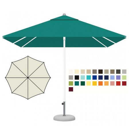 Зонт CREMA EOS EO2020B (Италия), 200x200 cм + Ветрозащитный купол + Чехол на молнии (190 см) + База для зонта B24 (50 kg) (Зонт для сада террасы бассейна)