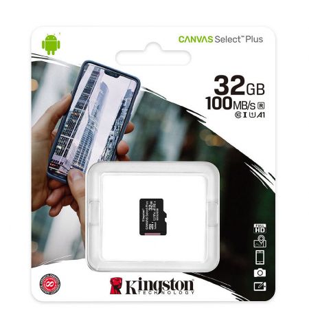 32GB Kingston Canvas Select Plus SDCS2/32GBSP microSDHC, 100MB/s,