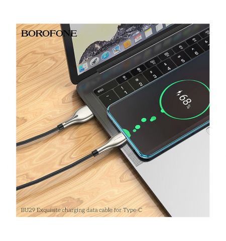 Кабель Borofone BU29 Exquisite charging data cable for Type-C 1.2m, black 753618 Кабель Borofone BU29 Exquisite charging data cable for Type-C 1.2m, black 753618