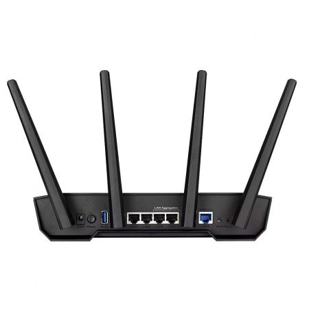 Беспроводной WiFi роутер ASUS TUF Gaming AX3000 Dual Band WiFi 6 Gaming Router, WiFi 6 802.11ax Mesh System, AX3000 574 Mbps+2402 Mbps, AiMesh, dual-band 2.4GHz/5GHz for up to super-fast 3Gbps, dedicated Gaming Port, WAN:1xRJ45 LAN: 4xRJ45 10/100/1000, US Беспроводной WiFi роутер ASUS TUF Gaming AX3000 Dual Band WiFi 6 Gaming Router, WiFi 6 802.11ax Mesh System, AX3000 574 Mbps+2402 Mbps, AiMesh, dual-band 2.4GHz/5GHz for up to super-fast 3Gbps, dedicated Gaming Port, WAN:1xRJ45 LAN: 4xRJ45 10/100/1000, US