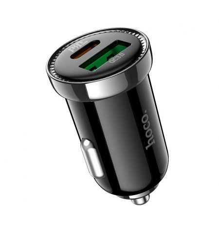 Зарядное устройство Hoco Z44 Leading PD20W+QC3.0 car charger, Output 1xType-C & 1xUSB, black 757241 Зарядное устройство Hoco Z44 Leading PD20W+QC3.0 car charger, Output 1xType-C & 1xUSB, black 757241