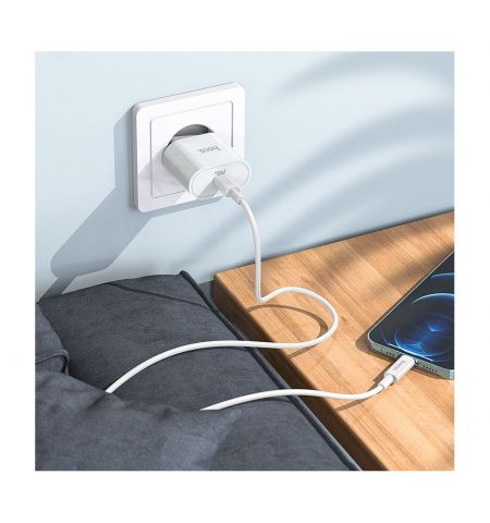 Зарядное устройство Hoco C94A Metro single port PD20W charger(EU) Type-C, white 762177 Зарядное устройство Hoco C94A Metro single port PD20W charger(EU) Type-C, white 762177