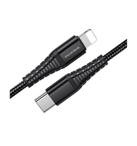 Кабель Borofone BU27 Cool victory PD 20W charging data cable Type-C to Lightning 1m, black 741011 Кабель Borofone BU27 Cool victory PD 20W charging data cable Type-C to Lightning 1m, black 741011