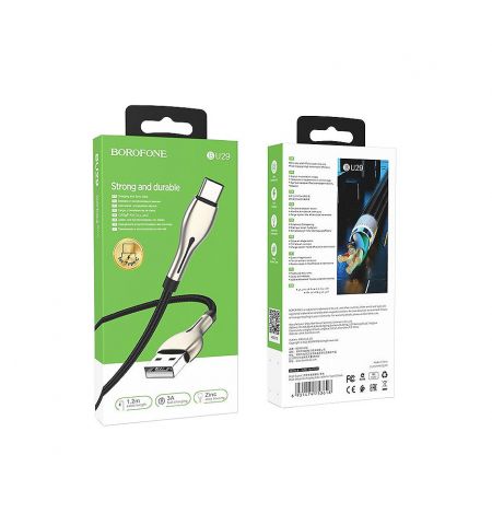 Кабель Borofone BU29 Exquisite charging data cable for Type-C 1.2m, black 753618 Кабель Borofone BU29 Exquisite charging data cable for Type-C 1.2m, black 753618