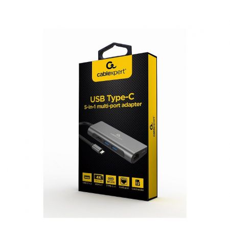 Gembird  A-CM-COMBO5-01, USB Type-C 5-in-1 multi-port adapter Gembird  A-CM-COMBO5-01, USB Type-C 5-in-1 multi-port adapter