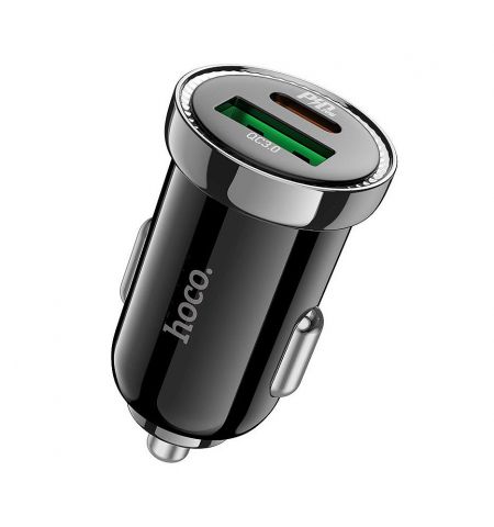 Зарядное устройство Hoco Z44 Leading PD20W+QC3.0 car charger, Output 1xType-C & 1xUSB, black 757241 Зарядное устройство Hoco Z44 Leading PD20W+QC3.0 car charger, Output 1xType-C & 1xUSB, black 757241