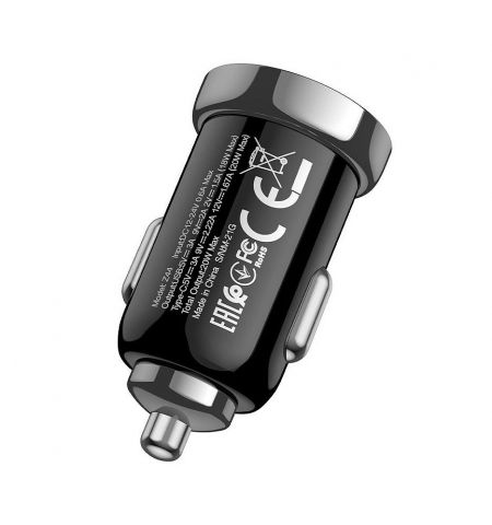 Зарядное устройство Hoco Z44 Leading PD20W+QC3.0 car charger, Output 1xType-C & 1xUSB, black 757241 Зарядное устройство Hoco Z44 Leading PD20W+QC3.0 car charger, Output 1xType-C & 1xUSB, black 757241