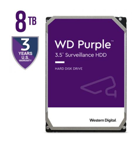 3.5" HDD 8.0TB Western Digital  Purple, 5640rpm, 128MB, SATAIII (for video)  WD84PURZ