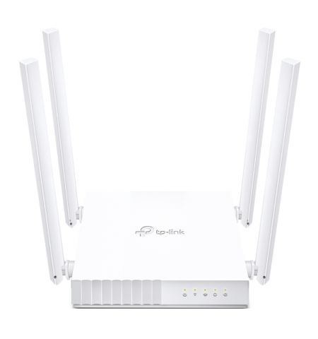 TP-LINK Archer C24, "AC750 Dual Band Wi-Fi Router, SPEED: 300 Mbps at 2.4 GHz + 433 Mbps at 5 GHz, SPEC: 4×Antennas, 1×10/100M WAN Port, 4×E10/100M LA