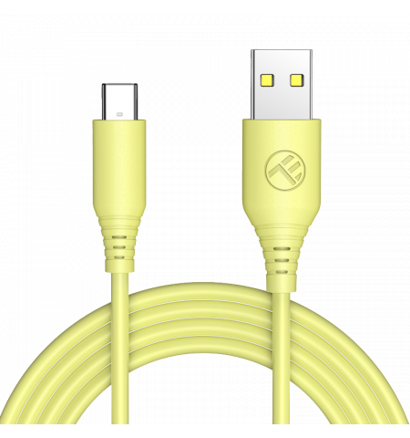 Cable silicone Tellur USB to Type-C, 3A, 1m, yellow
