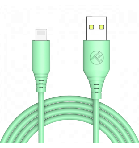 Cable silicone Tellur USB to Lightning, 3A, 1m, green