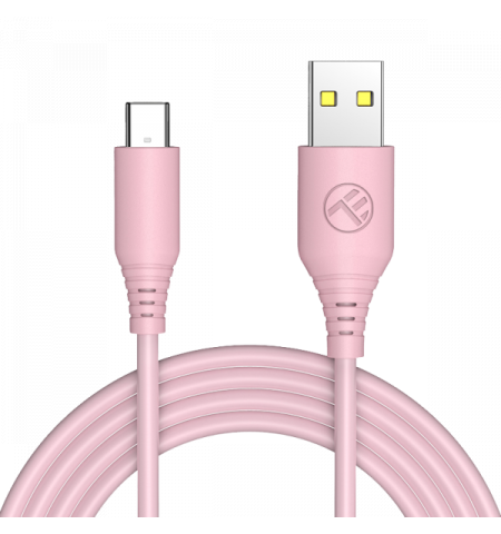 Cable silicone Tellur USB to Type-C, 3A, 1m, pink