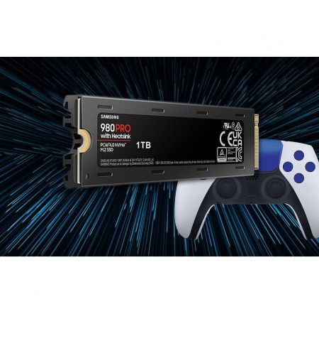 Внутрений высокоскоростной накопитель 2TB SSD PCIe 4.0 x4 NVMe 1.3c M.2 Type 2280 Samsung 980 PRO with Heatsink MZ-V8P2T0CW, Read 7000MB/s, Write 5100MB/s (solid state drive intern SSD/внутрений высокоскоростной накопитель SSD) Внутрений высокоскоростной накопитель 2TB SSD PCIe 4.0 x4 NVMe 1.3c M.2 Type 2280 Samsung 980 PRO with Heatsink MZ-V8P2T0CW, Read 7000MB/s, Write 5100MB/s (solid state drive intern SSD/внутрений высокоскоростной накопитель SSD)