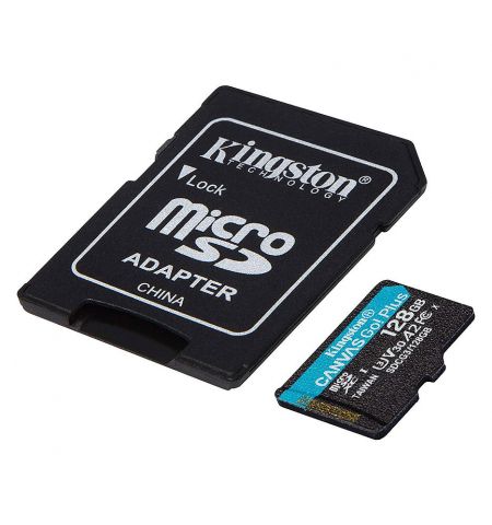 Карта памяти 128GB Kingston Canvas Go! Plus SDCG3/128GB, microSD Class10 A2 UHS-I U3