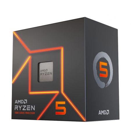 Процессор CPU AMD Ryzen 5 7600 8-Core, 16 Threads, 3.8-5.1GHz, Unlocked, AMD Radeon Graphics, 6MB L2 Cache, 32MB L3 Cache, AM5, Wraith Stealth Cooler, BOX (100-100001015BOX)
