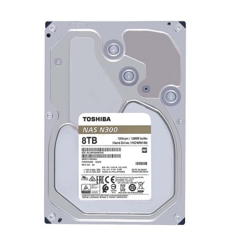 Жесткий диск 3.5 HDD 8TB Toshiba NAS Storage N300 HDWG480UZSVA 7200 rpm SATA3 6GB/s 256MB