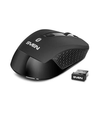 Мышь SVEN RX-575SW Black Bluetooth + Wireless 2.4GHz, Optical Mouse, rechargeable 400mAh, Nano Receiver, 800/1200/1600dpi, 3+1 Мышь SVEN RX-575SW Black Bluetooth + Wireless 2.4GHz, Optical Mouse, rechargeable 400mAh, Nano Receiver, 800/1200/1600dpi, 3+1