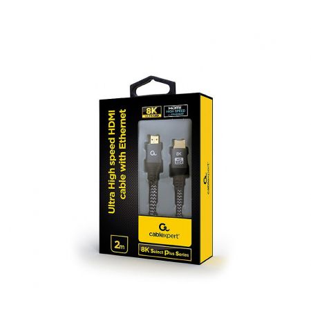 Gembird CCB-HDMI8K-2M, 2m, HDMI male-male, Premium Series, Ultra High speed HDMI 2.1 cable with Ethernet, Supports 8K UHD resolutions at 60 Hz Gembird CCB-HDMI8K-2M, 2m, HDMI male-male, Premium Series, Ultra High speed HDMI 2.1 cable with Ethernet, Supports 8K UHD resolutions at 60 Hz