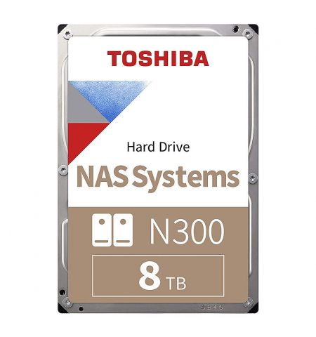 Жесткий диск 3.5 HDD 8TB Toshiba NAS Storage N300 HDWG480UZSVA 7200 rpm SATA3 6GB/s 256MB