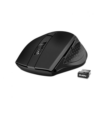 Мышь SVEN RX-425W Wireless Black, Optical Mouse, 2.4GHz, Nano Receiver, 800/1200/1600 dpi, DPI resolution switch, Two additional navigation buttons