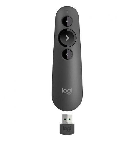Беспроводной презентер Logitech R500 Black Laser Presentation Remote 2.4 GHz wireless, Up to 20-meter range, Battery indicator, Red laser pointer, Bluetooth & 2.4GHz wireless connection, 910-006520
