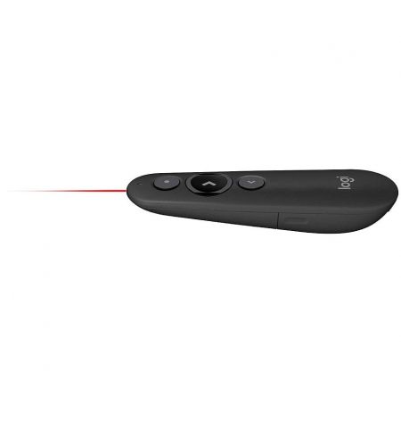 Беспроводной презентер Logitech R500 Black Laser Presentation Remote 2.4 GHz wireless, Up to 20-meter range, Battery indicator, Red laser pointer, Bluetooth & 2.4GHz wireless connection, 910-006520