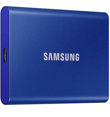 1TB Samsung Portable SSD T7 MU-PC1T0H/WW External SSD, Blue, Read 1050 MB/s, Write 1000 MB/s, Shock Resistance, USB 3.2 Gen.2